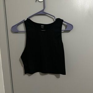 Black Sleeveless Crop Top